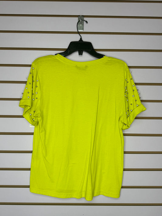 T-Shirt Verde con Perlas