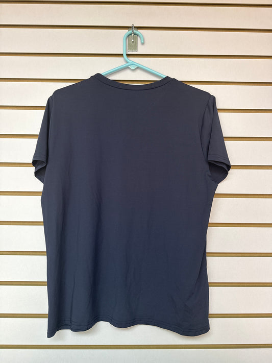 Blusa Azul Flores Blancas