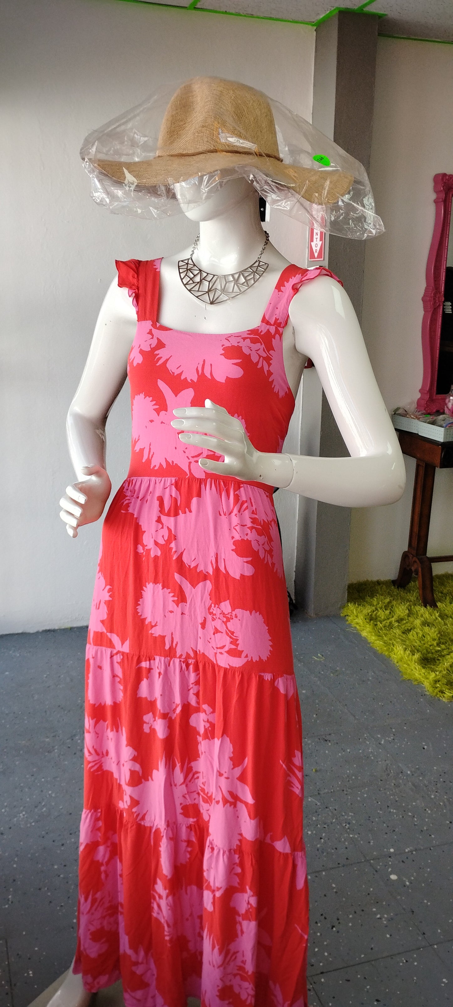 Traje largo Rojo y Rosa