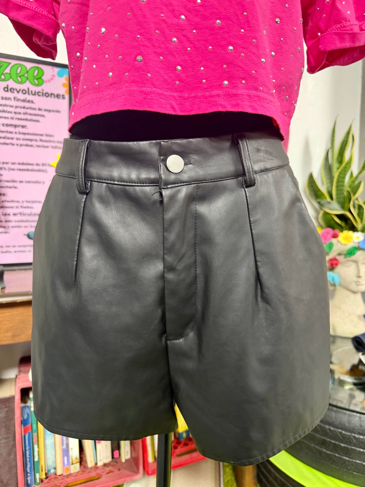 Faux Leather Short