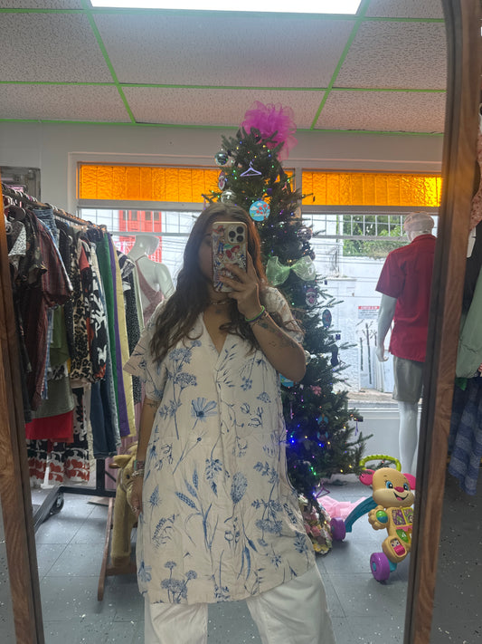 Camisón crema con flores