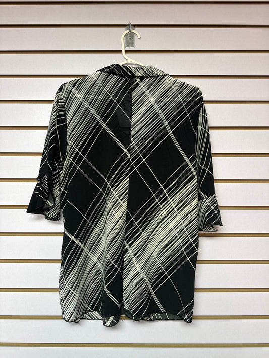 Blusa Negra y Blanca Amarre al frente