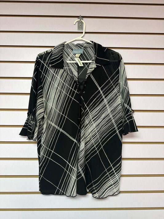 Blusa Negra y Blanca Amarre al frente