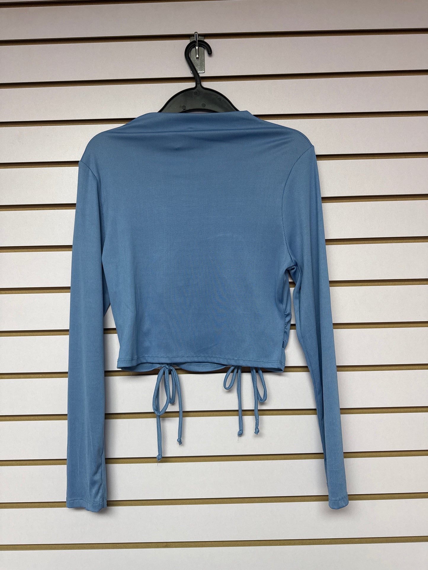 Blusa Corta Azul Manga Larga