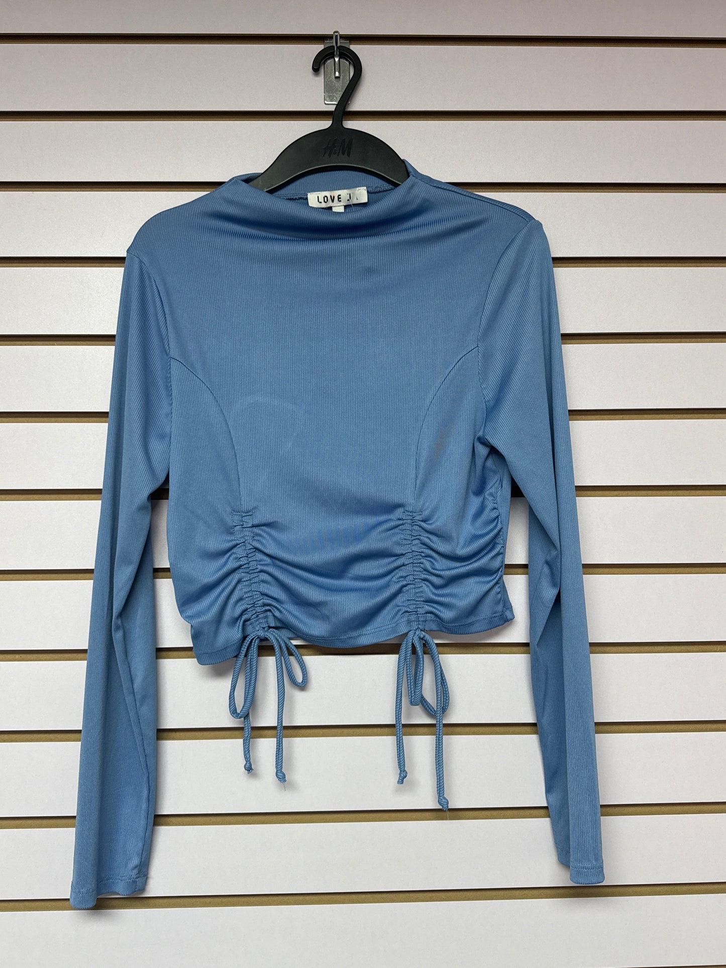 Blusa Corta Azul Manga Larga
