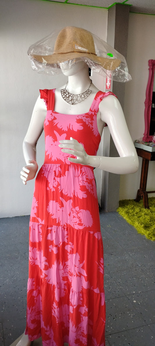 Traje largo Rojo y Rosa